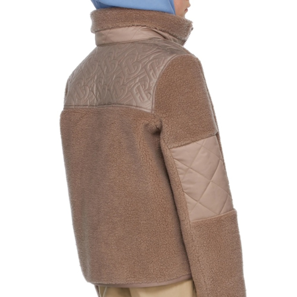 Burberry Carter Fleece Quilted Jacket- Grey Mink